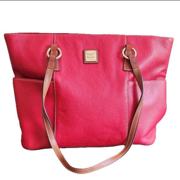 Dooney & Bourke Red Pebble Leather Tote Bag - Picture 1 of 11